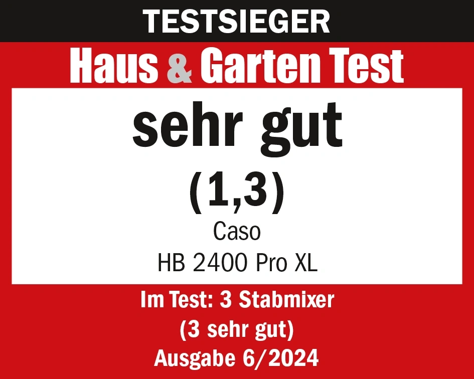Testsieger Haus & Garten Test, sehr gut (1,3), Caso HB 2400 Pro XL, Ausgabe 6/2024