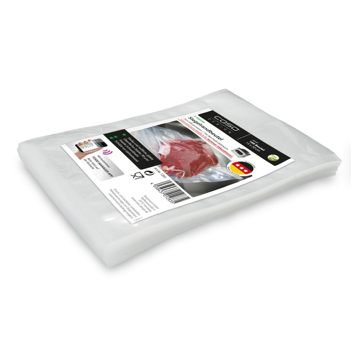 Sealing bags, 100 bags, 15x20cm, for chamber vacuum sealers, Caso Design, Made in Germany