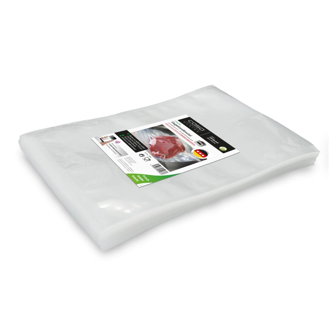 Caso sealing bags, 100 bags, 30 x 40 cm, keeps food fresh, app function