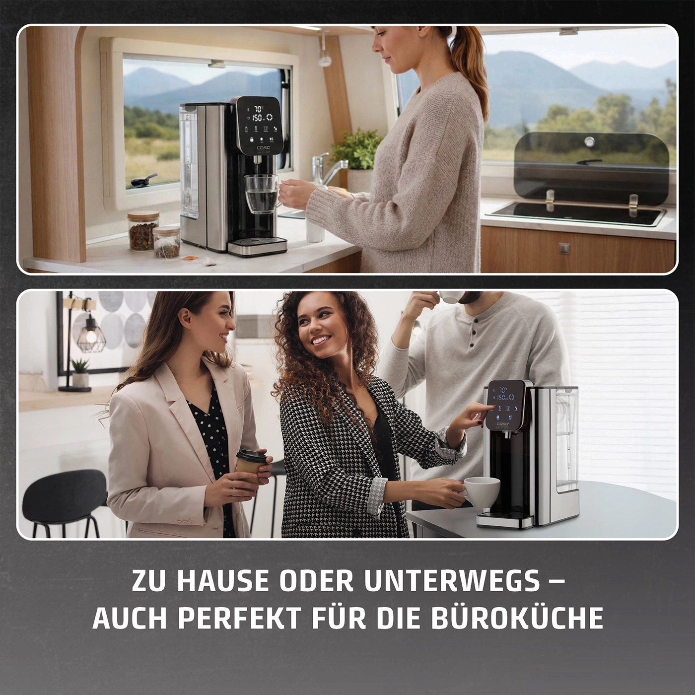 Ein Wasserspender im Wohnmobil und Büro, perfekt für zu Hause oder unterwegs.