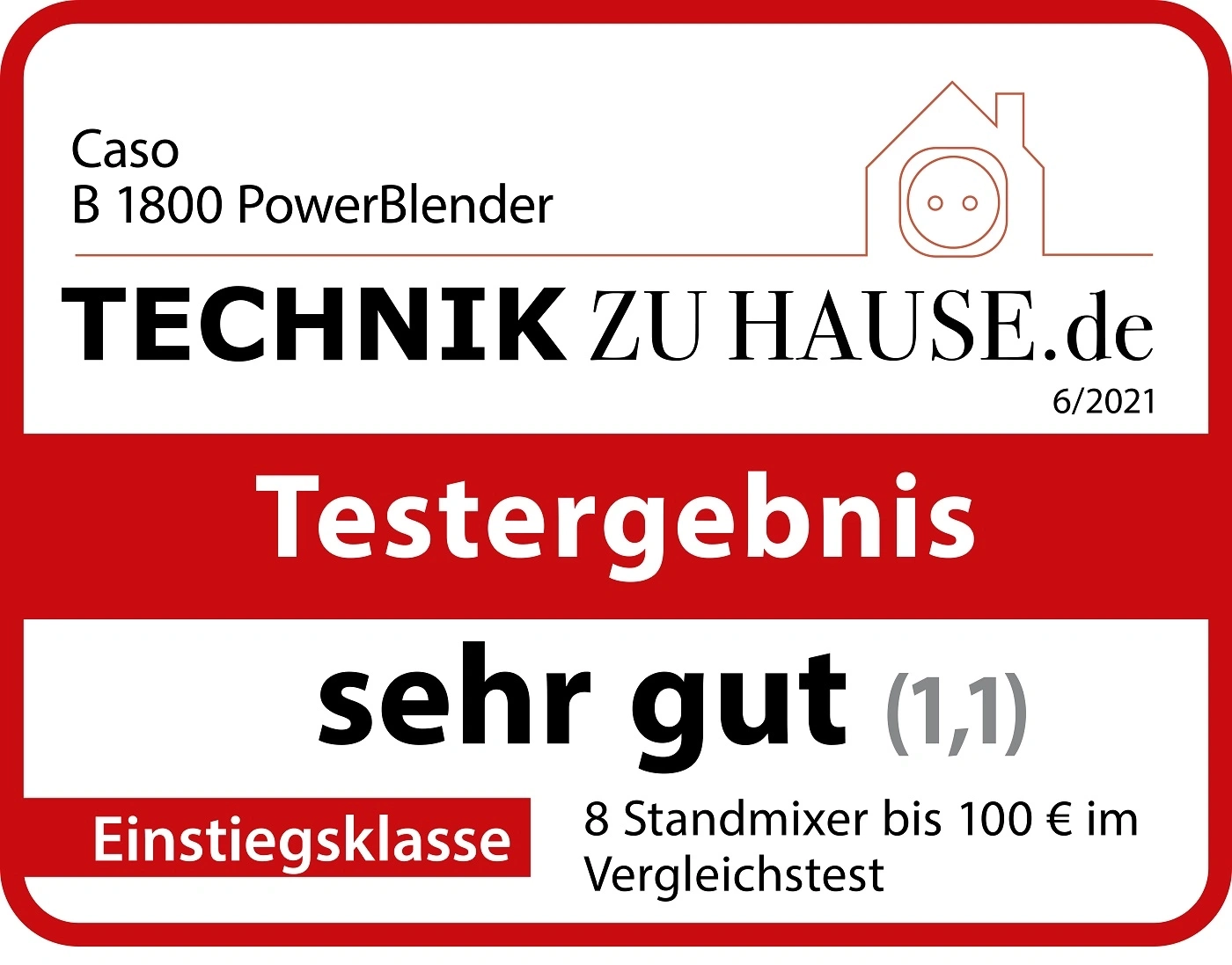 Caso B 1800 PowerBlender, very good test result (1.1), entry level, Technik zu Hause.de