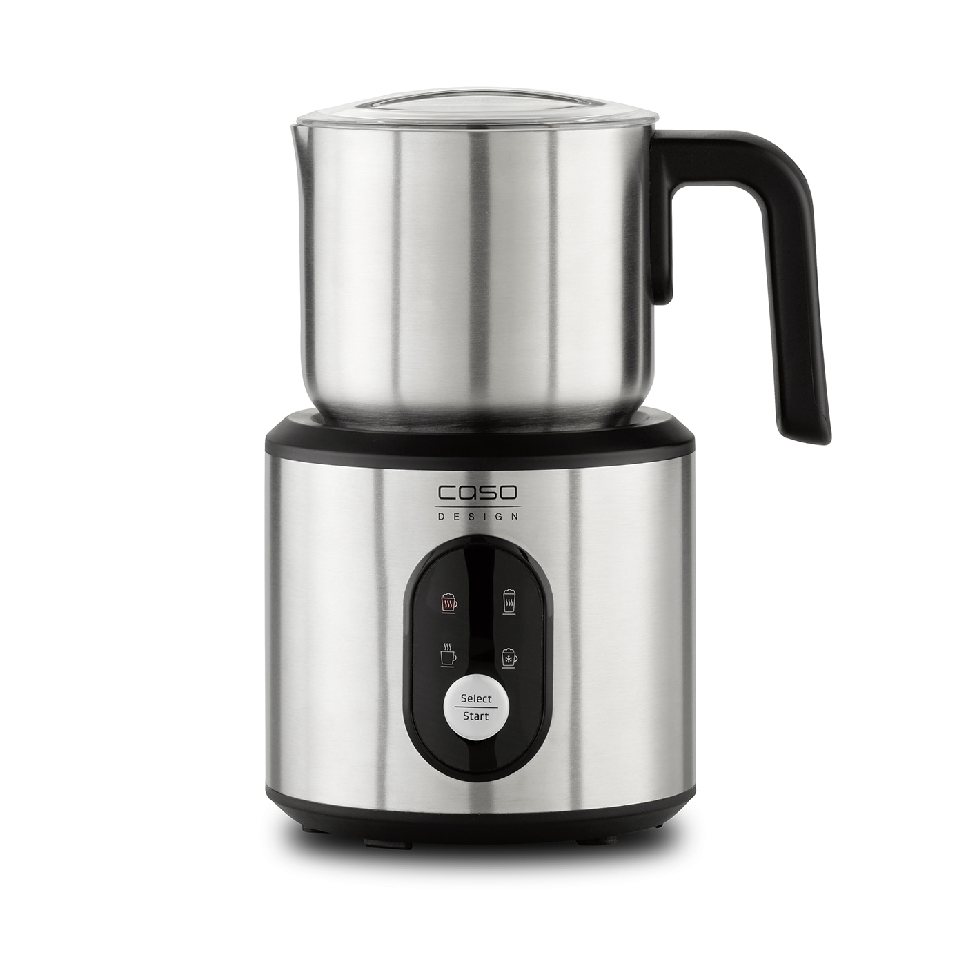 Milk frother, stainless steel, black, Caso Design, Select Start, coffee preparation, kitchen