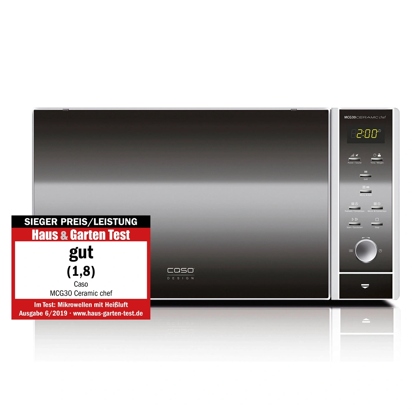 Microwave with Haus & Garten Test rating, good (1.8) Caso MCG30 Ceramic chef