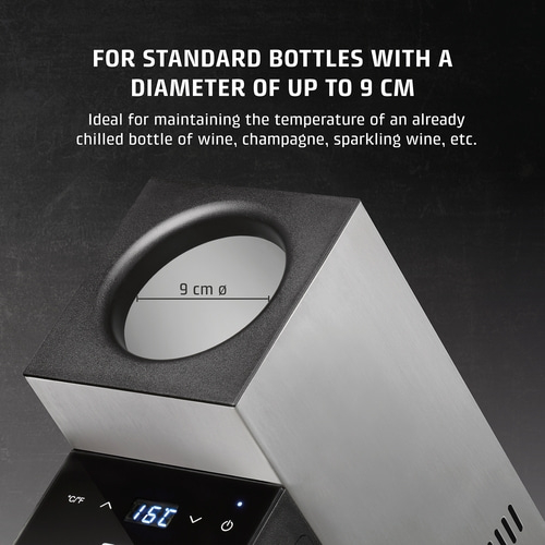 Wine cooler with 9 cm diameter, ideal for wine, champagne and sparkling wine.