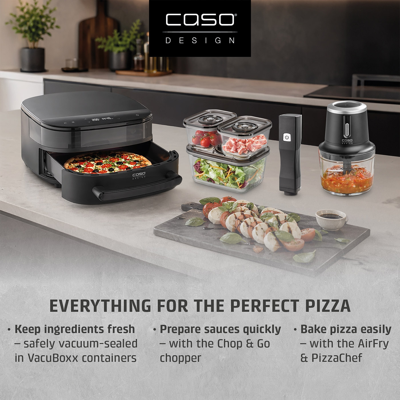 CASO DESIGN: Everything for the perfect pizza, AirFry & PizzaChef.