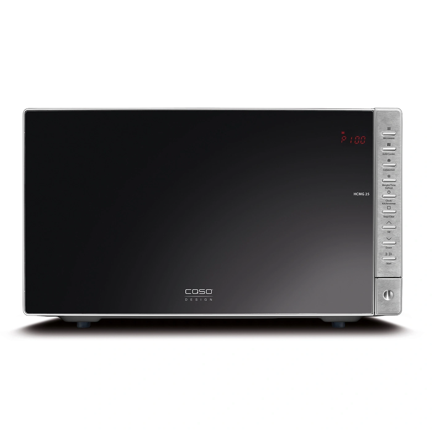 Mikrowelle, schwarz, Caso Design, HCMG 25, Bedienfeld, digitale Anzeige, Küche, Gerät, Kochen