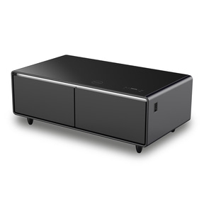 Sound & Cool Black Lounge-Tisch mit Kühlfächern, Soundbar & Lademöglichkeiten