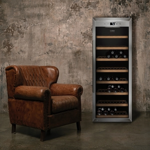CASO WineSafe 43 Design Weinkühlschrank, für bis zu 43 Flaschen, 1 Temperaturzone, Energieeffizienzklasse: G