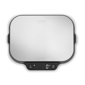 Kitchen scale with digital display, stainless steel surface, black frame, Caso Design
