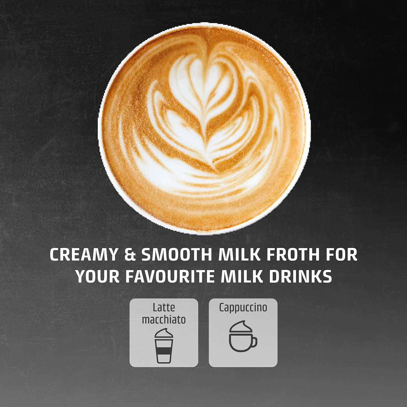 Coffee with milk foam for latte macchiato and cappuccino