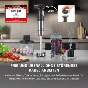 Click & Mash Kabelloses 4in1 Stabmixer-Set