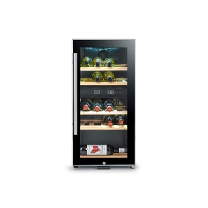 WineComfort 24 black Design wine cooler, for up to 24 bottles, 2 temperature zones