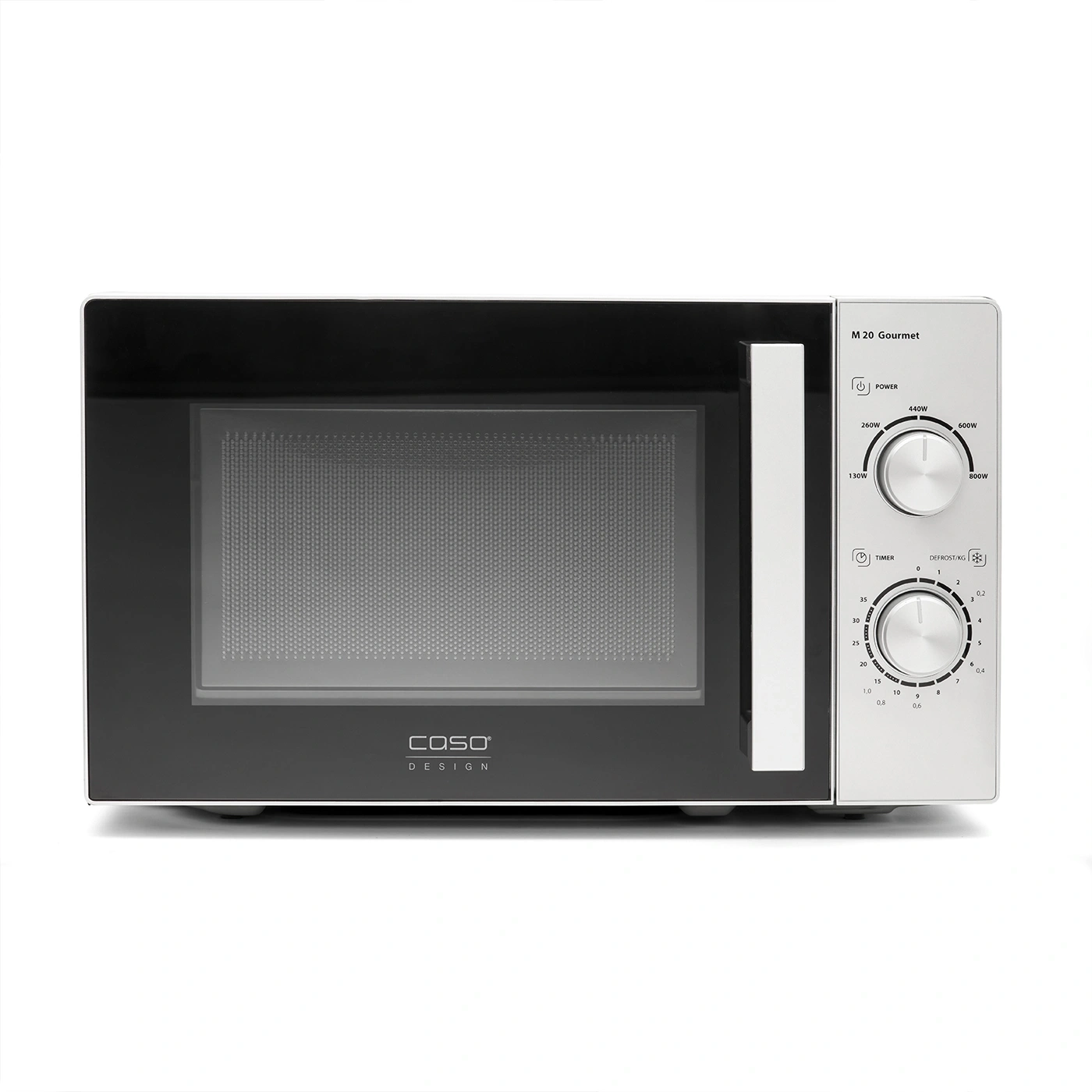 Mikrowelle Caso M 20 Gourmet, Bedienfeld, Timer, Leistungseinstellungen, Design, Küche, Gerät