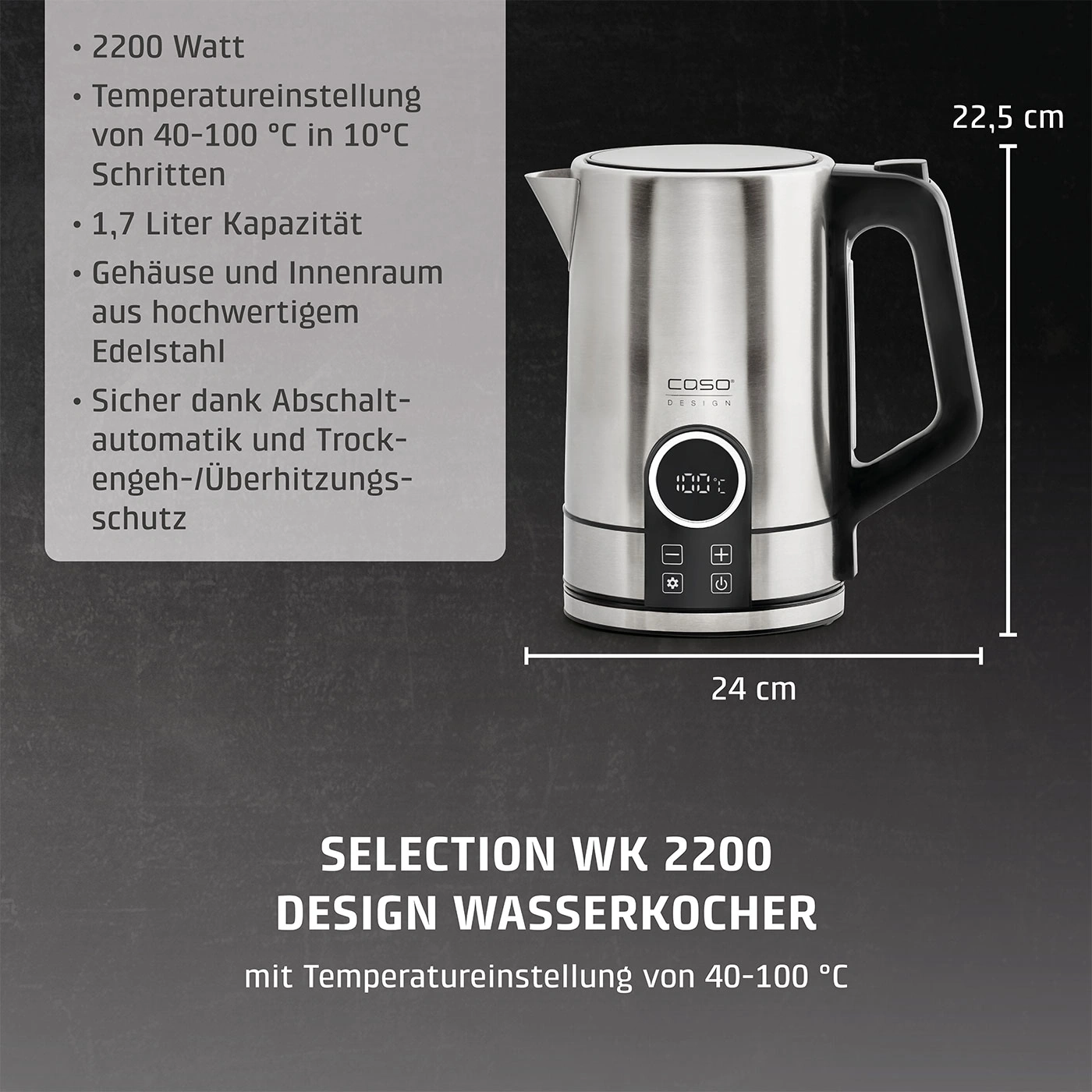 Selection WK 2200 Elektrischer Design Wasserkocher