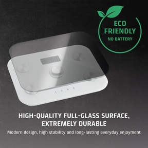 High-quality full glass surface, extremely durable, eco friendly, no battery, digital display.