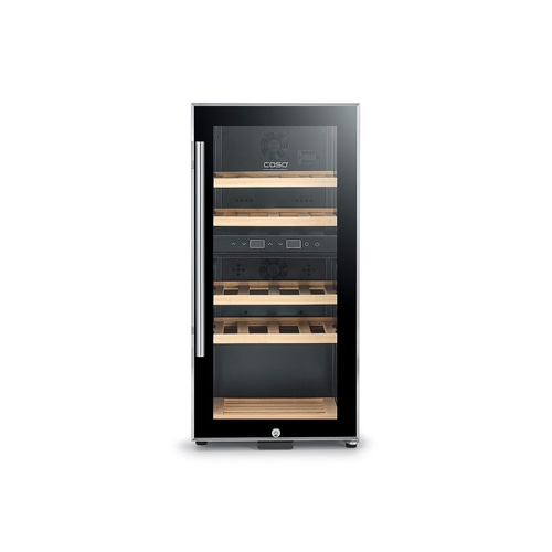 WineComfort 24 black Design wine cooler, for up to 24 bottles, 2 temperature zones