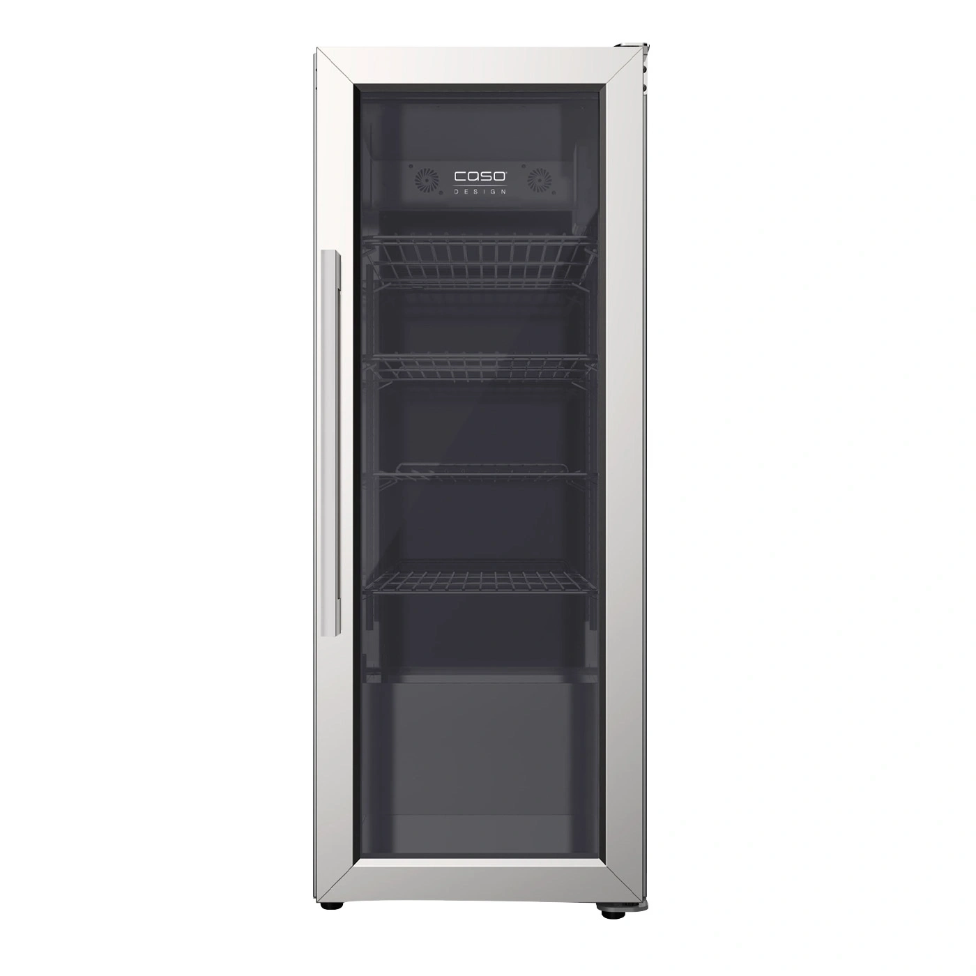 Wein Kühlschrank mit Glasfront und Metallrahmen, Caso Design
