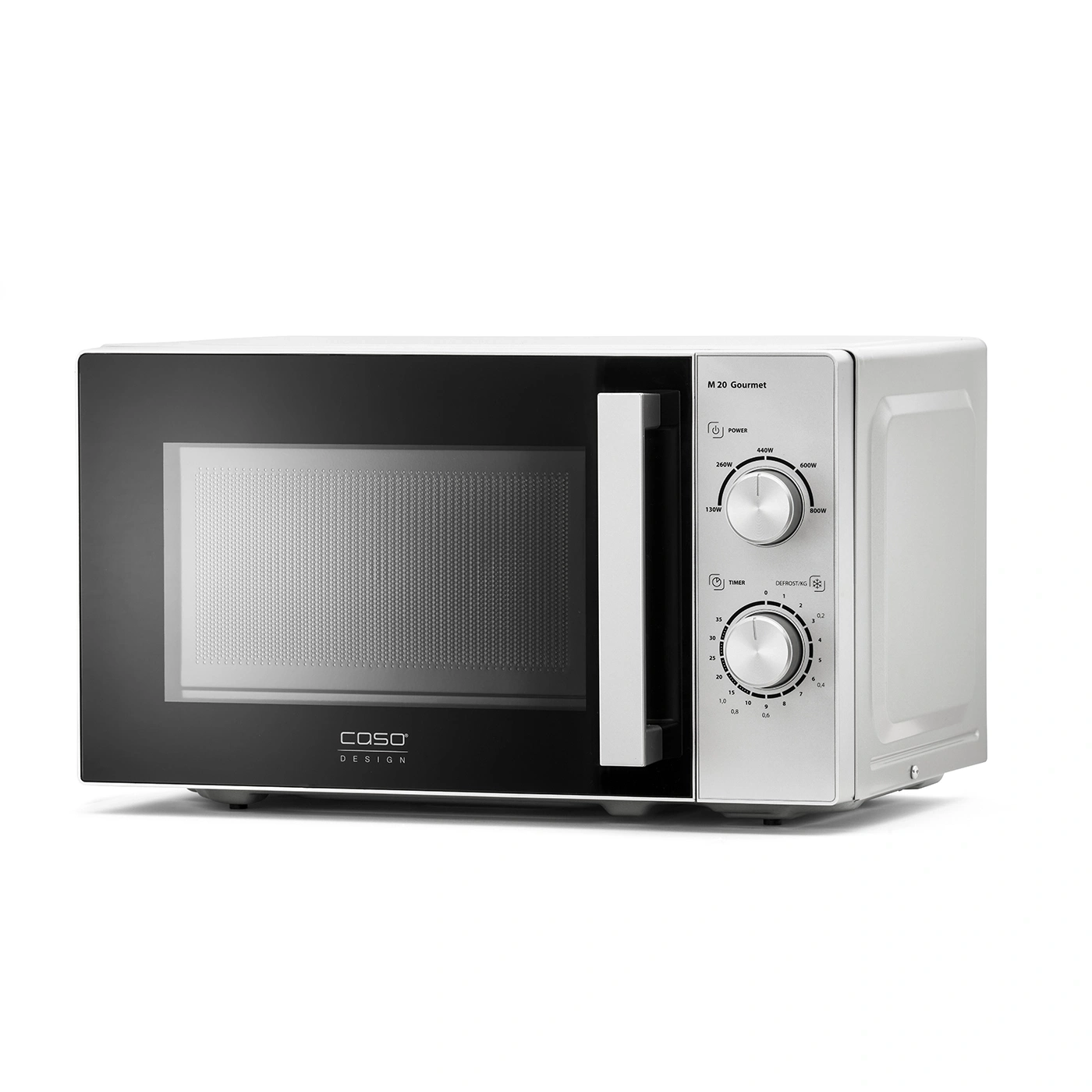 Microwave, white, with control panel, M 20 Gourmet, Caso Design, kitchen appliance