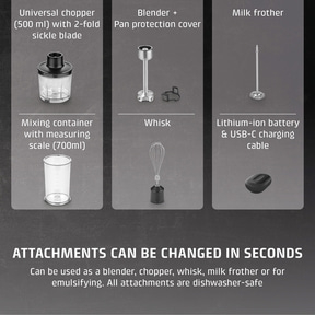 Click & Mash Cordless 4 in 1 hand blender set