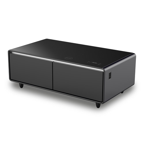 Sound & Cool Black Lounge-Tisch mit Kühlfächern, Soundbar & Lademöglichkeiten