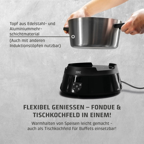 Induktions-FonDue schwarz Fondue und Tischkochfeld mit Induktionstechnik, Testsieger