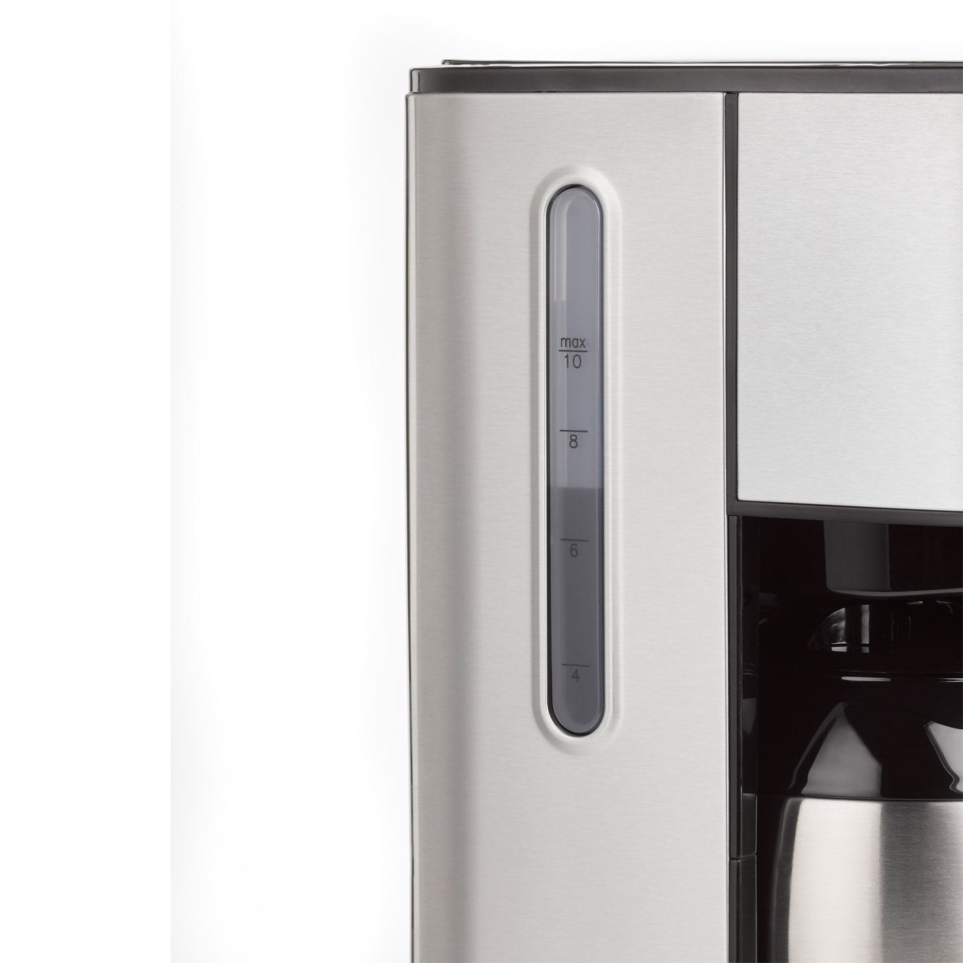 Kaffeemaschine mit Wasserstandsanzeige, Edelstahl, modern, Küche, Gerät