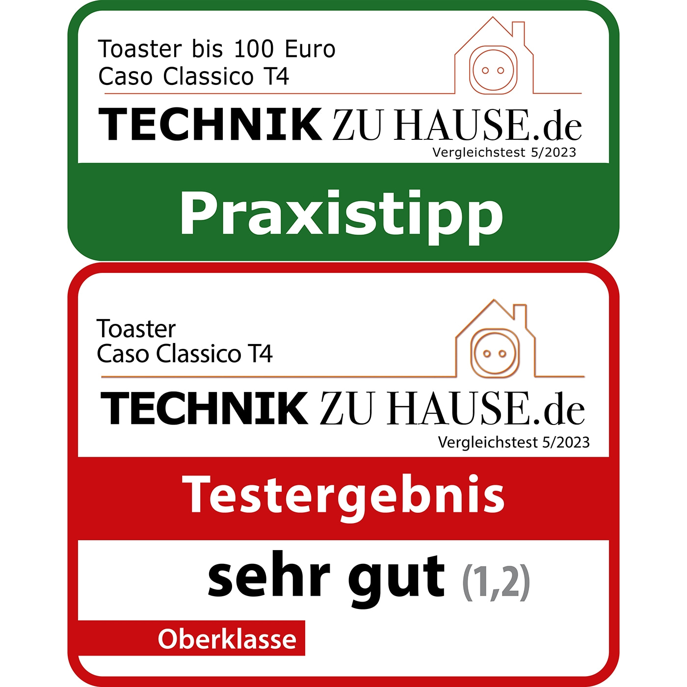 Toaster Testbericht: Caso Classico T4, Technik zu Hause, Praxistipp, Testergebnis sehr gut