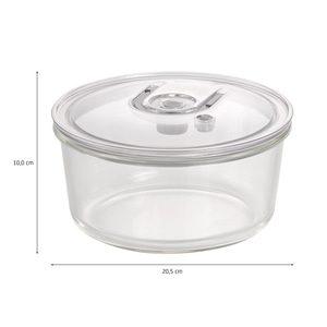 CASO vacuum freshness container round - 1700 ml High quality glass design vacuum containers with tritan lid
