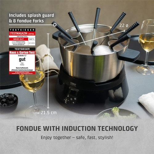 FonDue Set (black) Induction - For 8 people - Save and clean, test winner