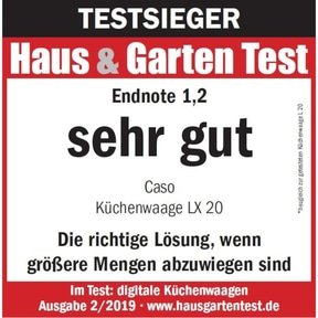 LX 20 Küchenwaage mit Wiegebereich bis zu 20 kg, Testsieger