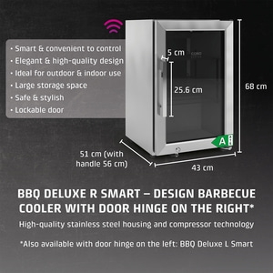BBQ Deluxe-R Smart Barbecue cooler with door hinge right