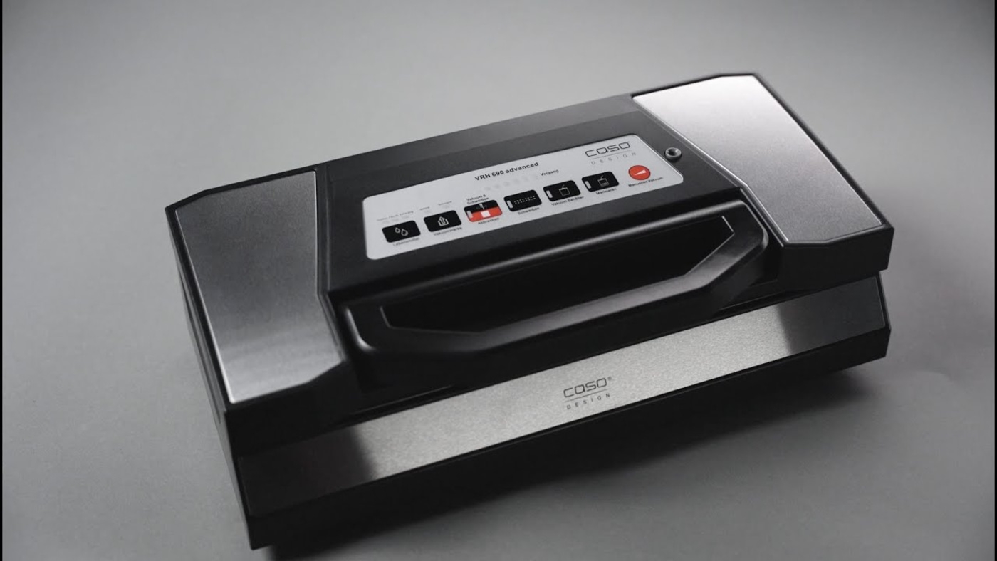 Caso VRH 690 advanced vacuum sealer, black and silver, design appliance