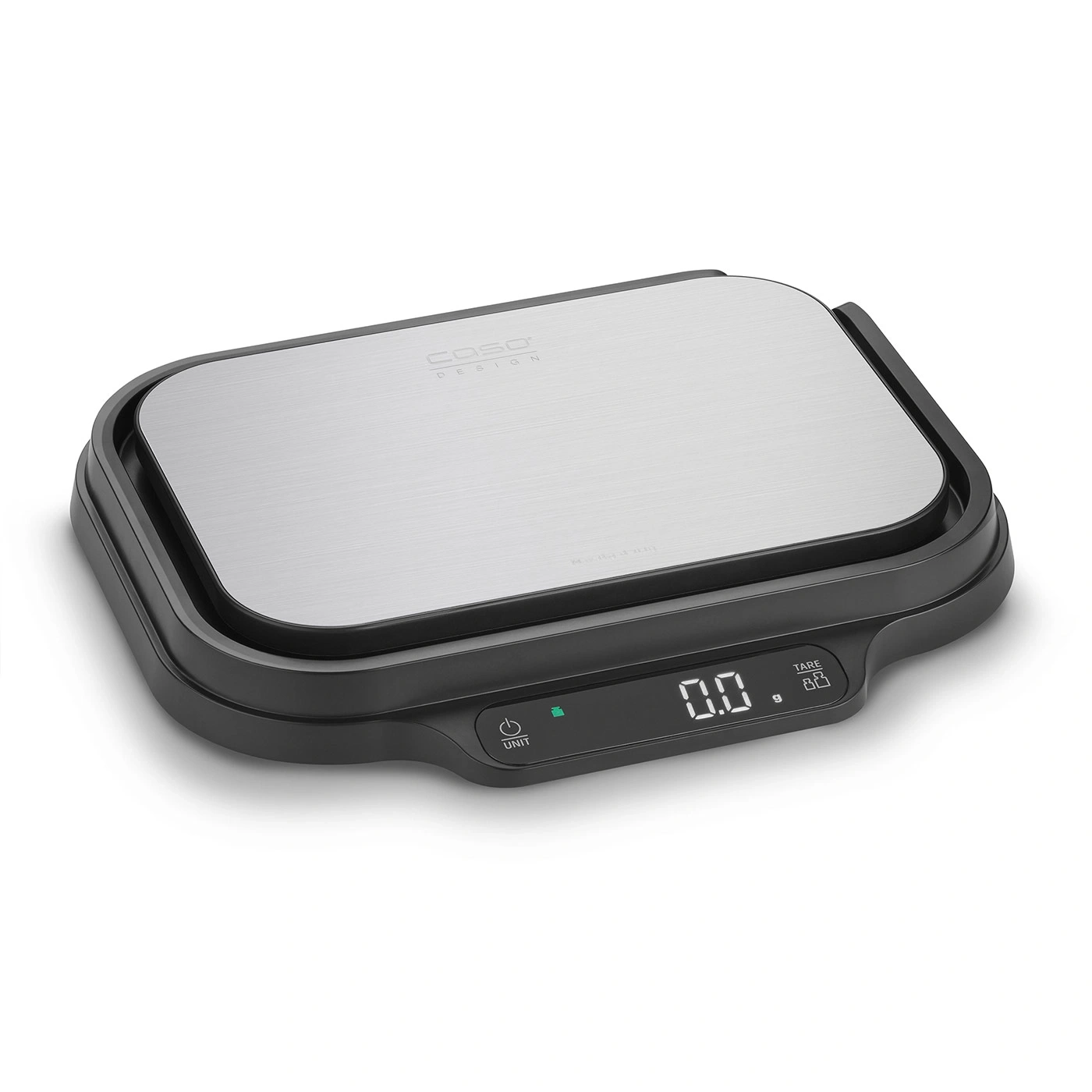 Digital kitchen scale, stainless steel, black, Caso Design, 0.0 g, TARE, UNIT
