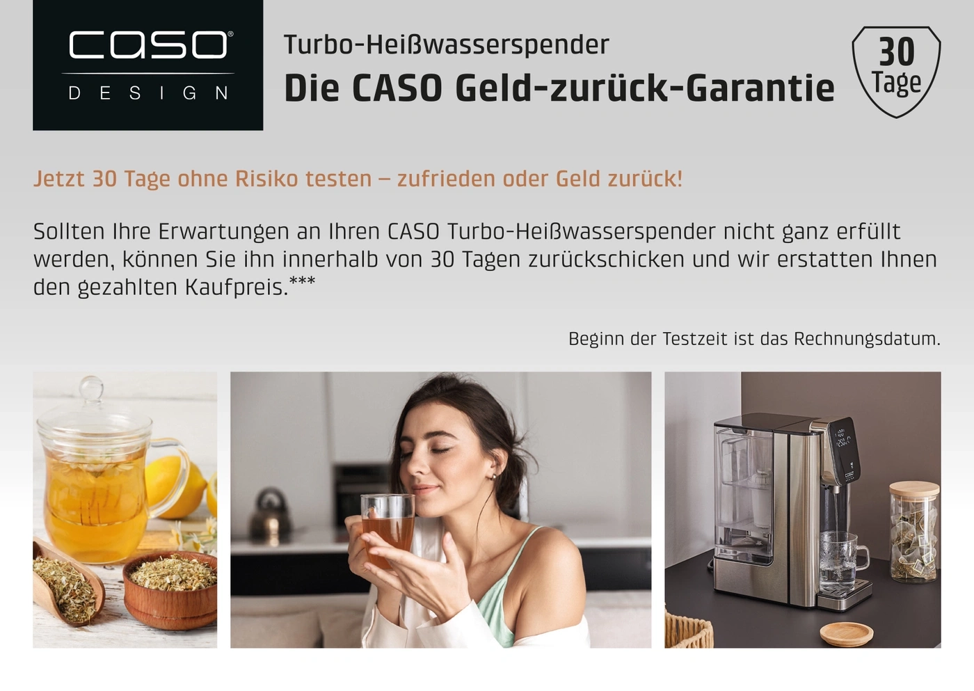 CASO Turbo-Heißwasserspender mit 30 Tage Geld-zurück-Garantie