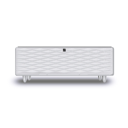 CASO Sound & Cool White Lounge-Tisch mit Kühlfächern, Soundbar & Lademöglichkeiten, Energieeffizienzklasse: F
