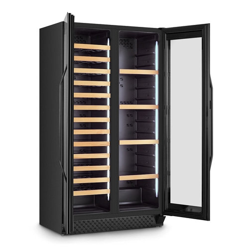 WineChef Duo 122 Black Design wine cooler with Compressor Technology