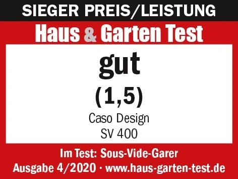 Haus & Garten Test, gut (1,5), Caso Design SV 400, Ausgabe 4/2020