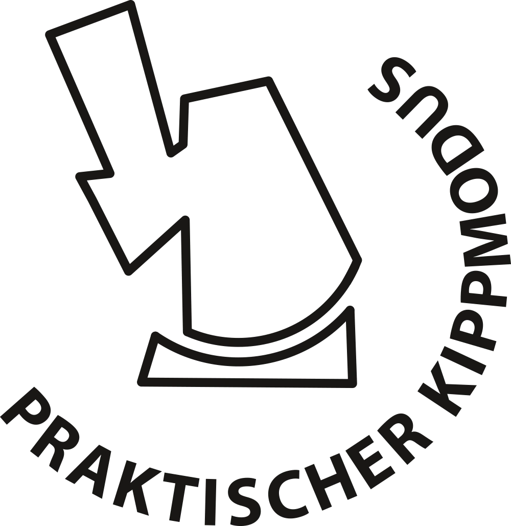 Logo with lightning bolt and text PRAKTISCHER KIPPMODUS