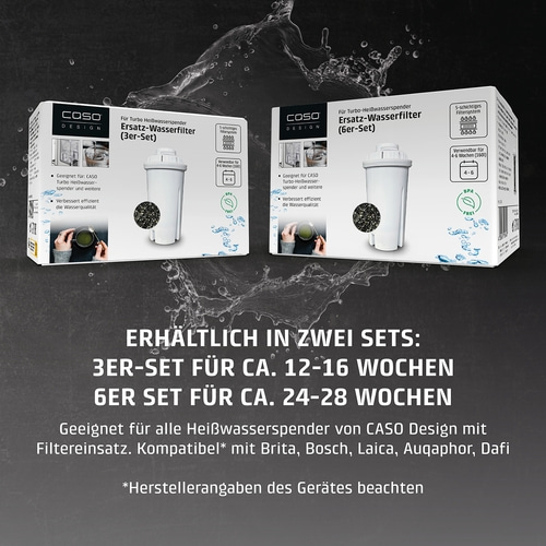 Replacement Water Filter (Set of 6) for CASO Turbo Hot Water Dispenser