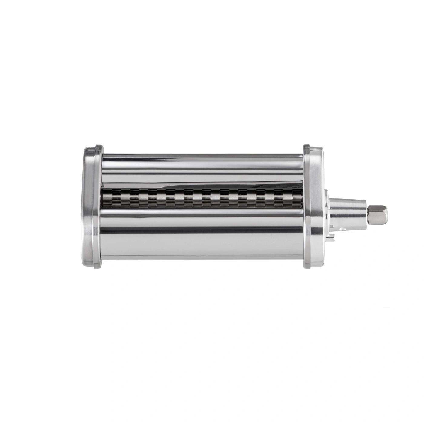 Metal pasta machine, close-up, isolated on white background, kitchen tool