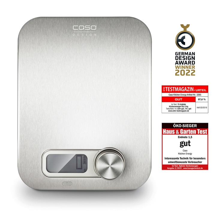 Kitchen scale with awards, Testmagazin, Eco-Winner, German Design Award 2022