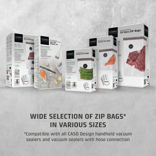 Caso Design vacuum bags, various sizes, for hand vacuum sealers and vacuum sealers
