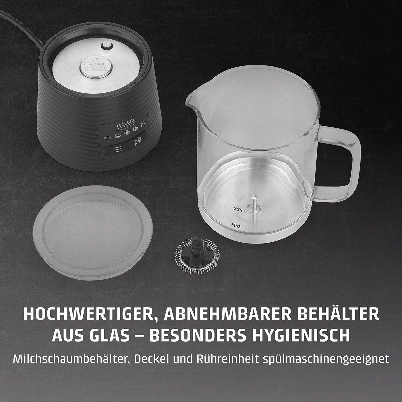 CappuLatte Design Milchaufschäumer für Kuhmilch- und Pflanzendrinks