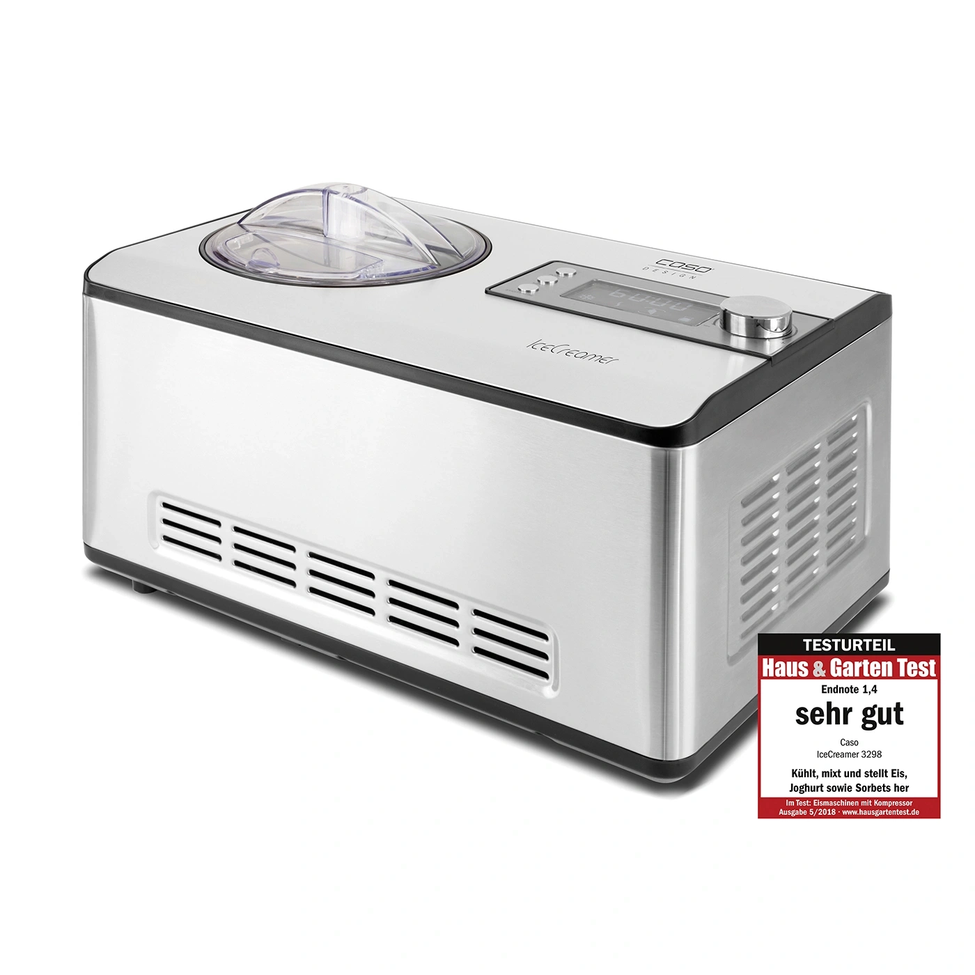 Ice cream maker Caso IceCreamer 3298, very good test result, Haus & Garten Test, grade 1.4