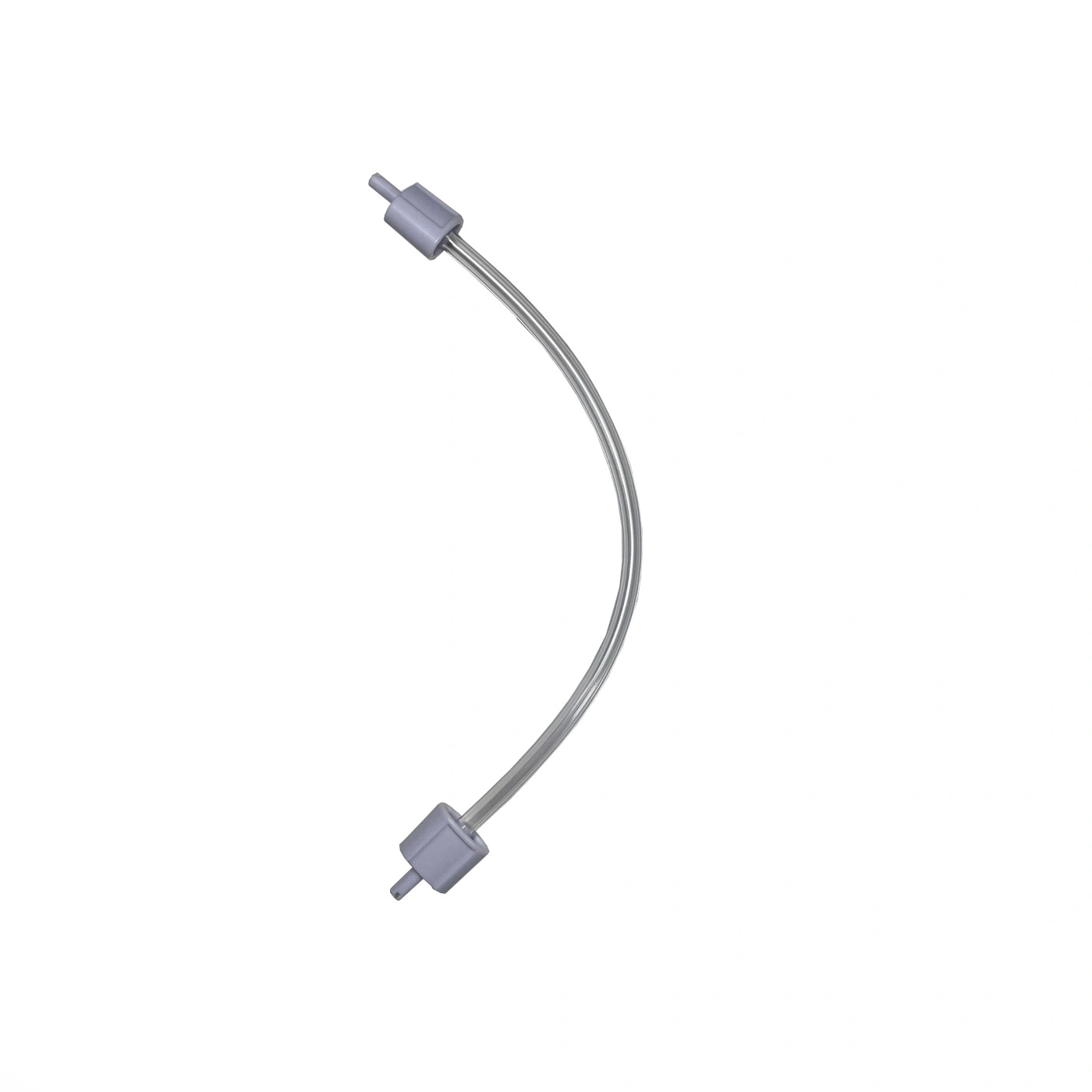 Curved tube with gray ends isolated on a white background