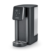 Schwarzer Wasserkocher mit digitaler Anzeige und Dosierfunktion für Heißgetränke.
