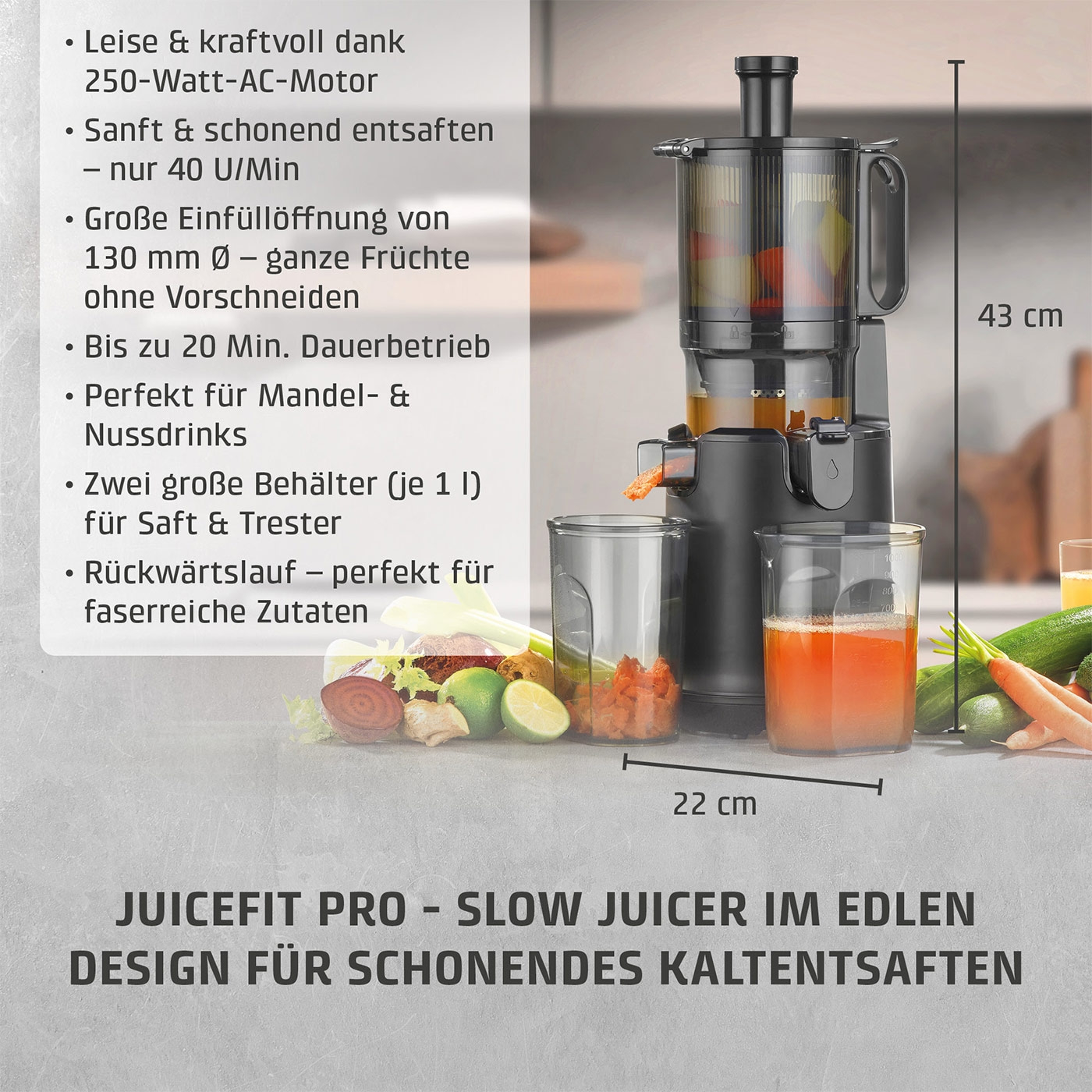 JuiceFit Pro Slow Juicer, Sieger Preis/Leistung