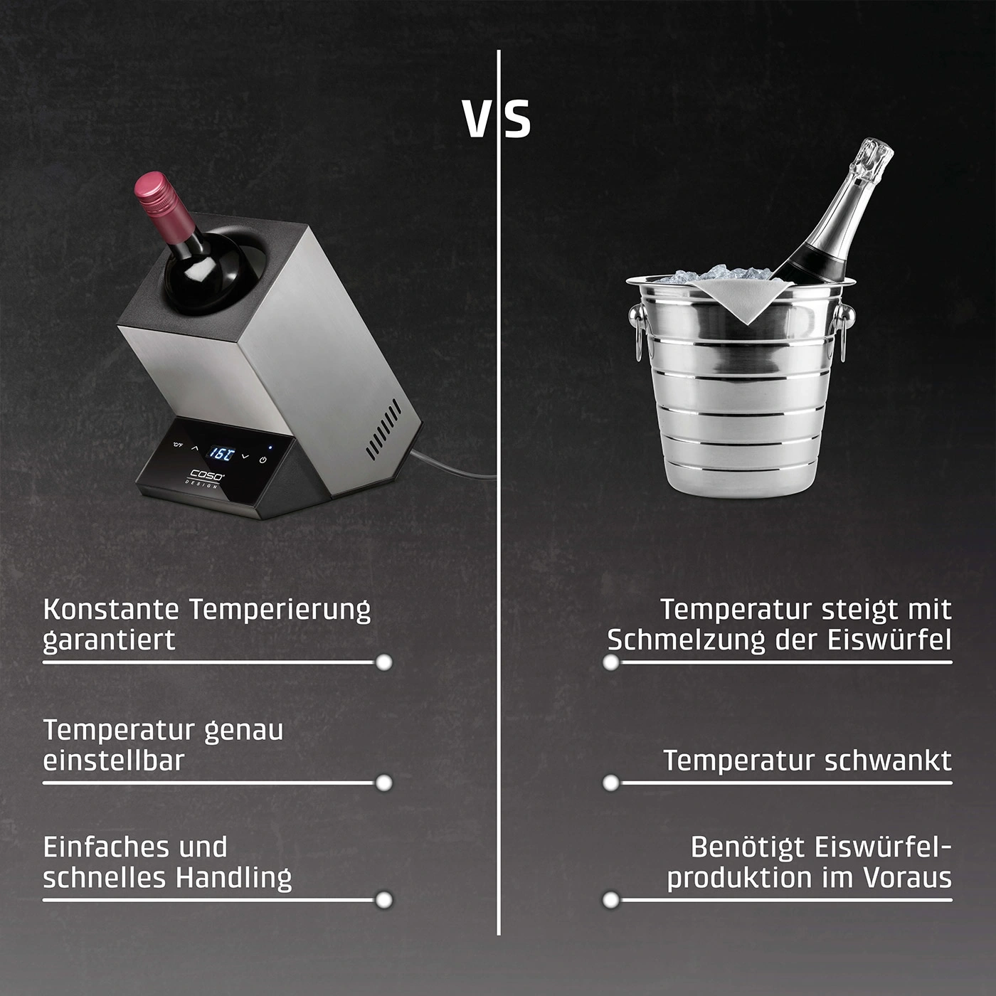 Wein-Kühler vs. Eiskübel: Temperaturkontrolle, einfache Handhabung, Eiswürfel