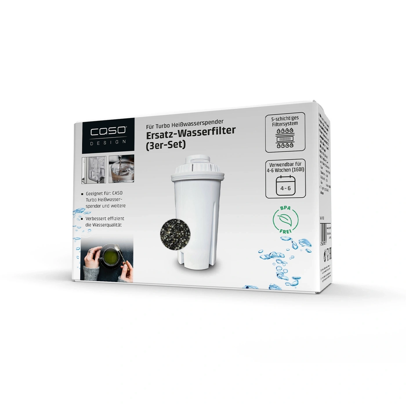 COSO Ersatz-Wasserfilter (3er-Set) für Turbo Heißwasserspender, BPA-frei, 4-6 Wochen