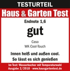 Testurteil Haus & Garten Test, Endnote 1,6, gut, Caso WK Cool-Touch, Wasserkocher Test